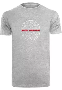 Футболка Merchcode MERRY CHRISTMAS, светло-серый/пятнистый серый
