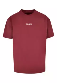 Футболка Merchcode "Мужская футболка большого размера "Believe Front Heavy Oversized", цвет Cherry
