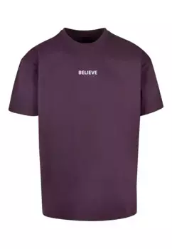 Футболка Merchcode "Мужская футболка большого размера "Believe Front Heavy Oversized", цвет Purplenight