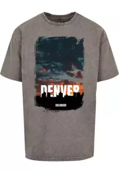 Футболка Merchcode "Мужская футболка большого размера Merchcode Denver "Кислотная стирка", цвет Asphalt
