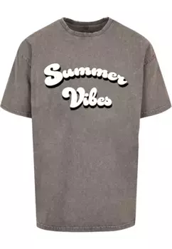 Футболка Merchcode "Мужская футболка большого размера Summer Vibes кислотной стирки ", цвет Asphalt