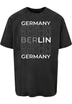 Футболка Merchcode "Мужская футболка большого размера Merchcode Berlin X кислотной стирки ", черный