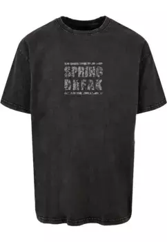 Футболка Merchcode "Мужская футболка большого размера Merchcode Spring Break 2, вымытая кислотой", черный
