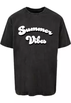 Футболка Merchcode "Мужская футболка большого размера Summer Vibes кислотной стирки ", черный