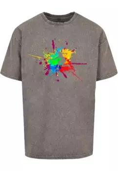 Футболка Merchcode "Мужская футболка большого размера Color Splash Player, вымытая кислотой", цвет Asphalt