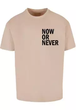 Футболка Merchcode "Мужская футболка большого размера Now Or Never Heavy Oversize", цвет Wet Sand