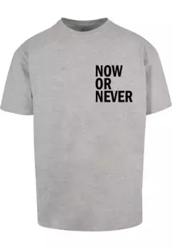 Футболка Merchcode "Мужская футболка большого размера Now Or Never Heavy Oversize", серый