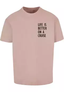Футболка Merchcode "Мужская футболка большого размера Merchcode Life Is Better", цвет Duskrose