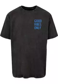 Футболка Merchcode "Мужская футболка большого размера Good Vibes Only с кислотной стиркой", черный