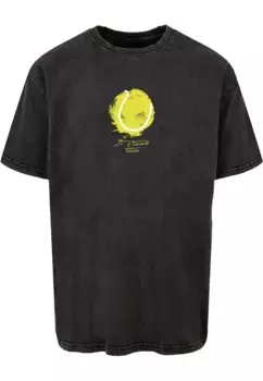 Футболка Merchcode "Мужская футболка большого размера "Its Tennis Time", вымытая кислотой " Merchcode", черный