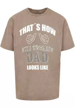 Футболка Merchcode "Мужская футболка Coolest Dad Acid Washed Heavy Oversized " Merchcode", хаки