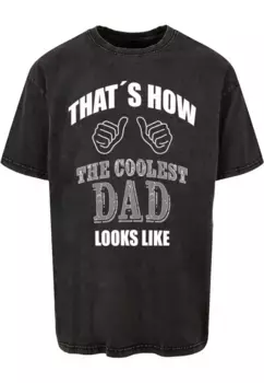 Футболка Merchcode "Мужская футболка Coolest Dad Acid Washed Heavy Oversized " Merchcode", черный