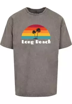 Футболка Merchcode "Мужская футболка Long Beach X Acid Washed Heavy Oversize " Merchcode", цвет Asphalt