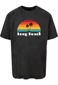 Футболка Merchcode "Мужская футболка Long Beach X Acid Washed Heavy Oversize " Merchcode", черный