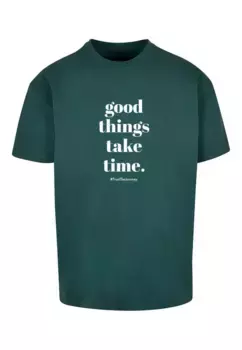Футболка Merchcode "Мужская футболка Mercchcode Good Things Take Time Heavy Oversize ", зеленый