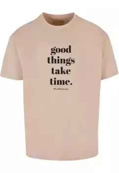 Футболка Merchcode "Мужская футболка Mercchcode Good Things Take Time Heavy Oversize ", цвет Wet Sand