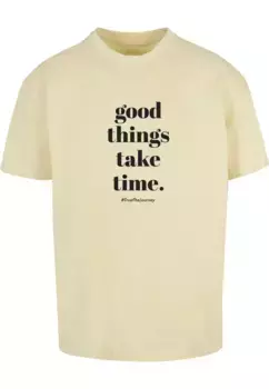Футболка Merchcode "Мужская футболка Mercchcode Good Things Take Time Heavy Oversize ", желтый