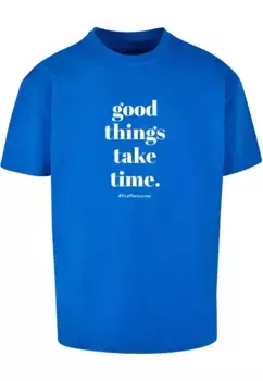 Футболка Merchcode "Мужская футболка Mercchcode Good Things Take Time Heavy Oversize ", синий