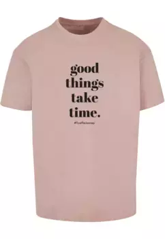 Футболка Merchcode "Мужская футболка Mercchcode Good Things Take Time Heavy Oversize ", цвет Duskrose