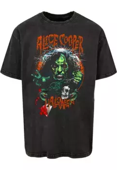 Футболка Merchcode "Мужская футболка Merchcode Alice Cooper - футболка оверсайз с гильотинной стиркой", черный