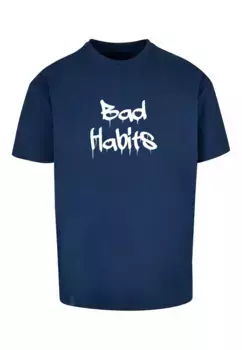 Футболка Merchcode "Мужская футболка Merchcode Bad Habits Heavy Oversize", синий