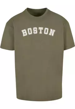 Футболка Merchcode "Мужская футболка Merchcode Boston X Heavy Oversize-BY102", оливковый