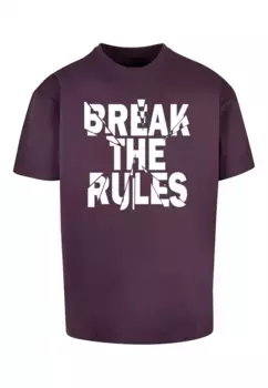 Футболка Merchcode "Мужская футболка Merchcode Break The Rules 2 Heavy Oversize", цвет Purplenight