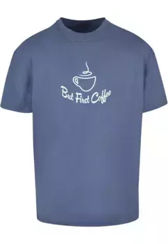 Футболка Merchcode "Мужская футболка Merchcode But First Coffee Heavy Oversized ", синий