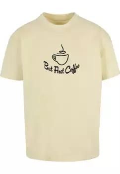Футболка Merchcode "Мужская футболка Merchcode But First Coffee Heavy Oversized ", желтый