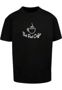 Футболка Merchcode "Мужская футболка Merchcode But First Coffee Heavy Oversized ", черный