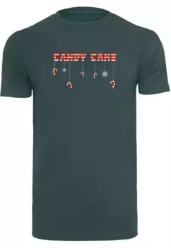 Футболка Merchcode "Мужская футболка Merchcode Candy Cane с круглым вырезом", зеленый