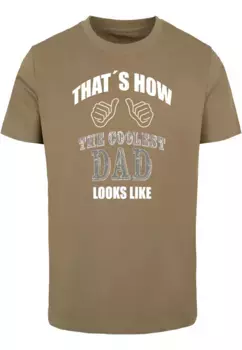 Футболка Merchcode "Мужская футболка Merchcode Coolest Dad с круглым вырезом", оливковый