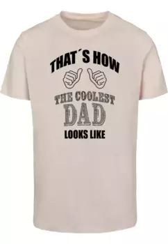 Футболка Merchcode "Мужская футболка Merchcode Coolest Dad с круглым вырезом", розовый