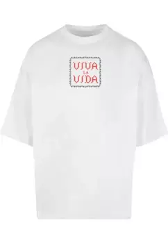 Футболка Merchcode "Мужская футболка Merchcode Frida Kahlo - Pixels viva la vida Huge Tee", белый