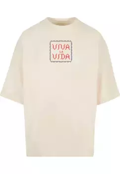 Футболка Merchcode "Мужская футболка Merchcode Frida Kahlo - Pixels viva la vida Huge Tee", белый