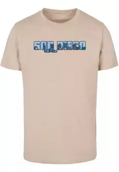 Футболка Merchcode "Мужская футболка Merchcode Grand San Diego Skyline с круглым вырезом", цвет Sand