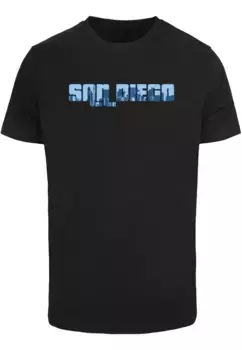 Футболка Merchcode "Мужская футболка Merchcode Grand San Diego Skyline с круглым вырезом", черный