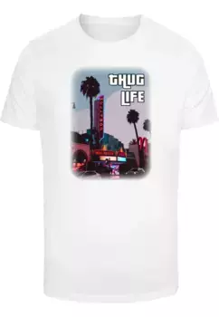 Футболка Merchcode "Мужская футболка Merchcode Grand Thug Life с круглым вырезом", белый