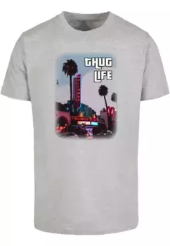 Футболка Merchcode "Мужская футболка Merchcode Grand Thug Life с круглым вырезом", серый