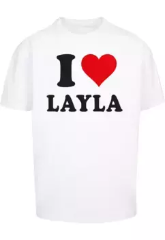 Футболка Merchcode "Мужская футболка Merchcode I Love Layla Oversize ", белый