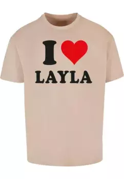 Футболка Merchcode "Мужская футболка Merchcode I Love Layla Oversize ", цвет Wet Sand
