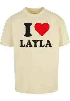 Футболка Merchcode "Мужская футболка Merchcode I Love Layla Oversize ", желтый