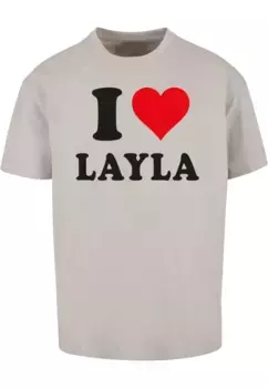 Футболка Merchcode "Мужская футболка Merchcode I Love Layla Oversize ", цвет Lightasphalt