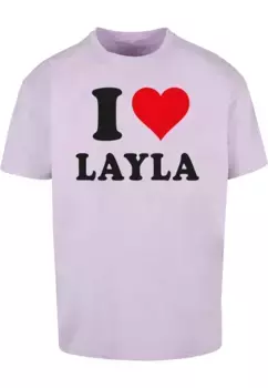 Футболка Merchcode "Мужская футболка Merchcode I Love Layla Oversize ", цвет Lilac