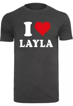 Футболка Merchcode "Мужская футболка Merchcode I Love Layla X", цвет Charcoal