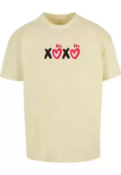 Футболка Merchcode "Мужская футболка " Merchcode ко Дню святого Валентина — XOXO Heavy Oversized", желтый