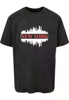 Футболка Merchcode "Мужская футболка Merchcode New York X Heavy Oversize, вымытая кислотой", черный