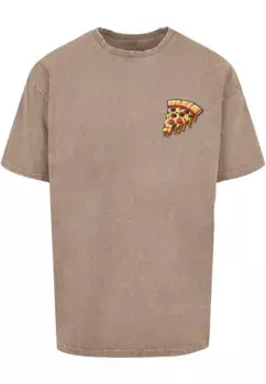 Футболка Merchcode "Мужская футболка Merchcode Pizza Comic Acid Washed Oversized ", хаки