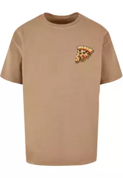 Футболка Merchcode "Мужская футболка Merchcode Pizza Comic Acid Washed Oversized ", бежевый