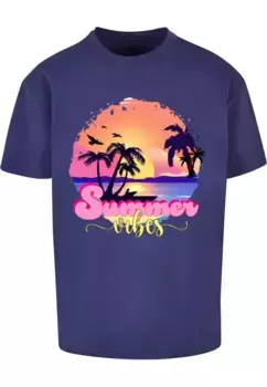 Футболка Merchcode "Мужская футболка Merchcode Summer Vibes Sunset Heavy Oversized ", синий